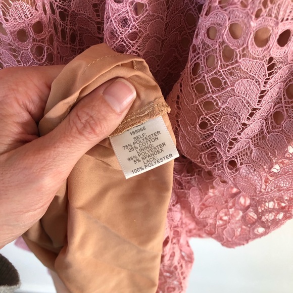 Beautiful Current Air Anthropologie blush pink lace midi dress size S - Picture 4 of 6